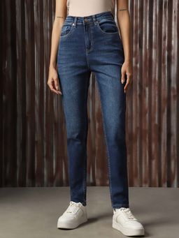 High Star - Blue Women Cotton Washed Skinny Fit High-Rise Jeans