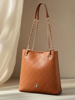 U.S. POLO ASSN. - Jess Tan Solid tote Handbag with Multi Pockets