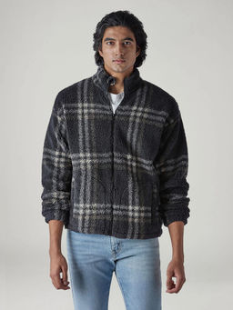 Levi's - Charcoal Checks Polyester Loose Fit Jacket