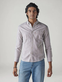 Levi's - Lavender Stripes Cotton Slim Fit Shirt