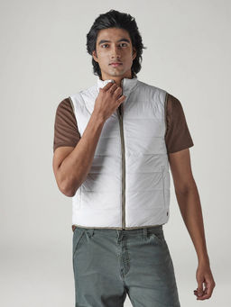 Levi's - White Solid Nylon Slim Fit Jacket