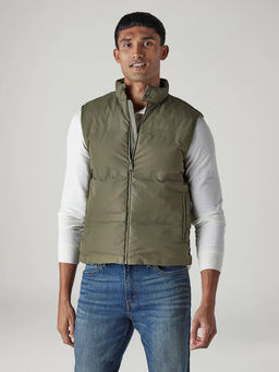 Levi's - Olive Solid Polyester Slim Fit Jacket