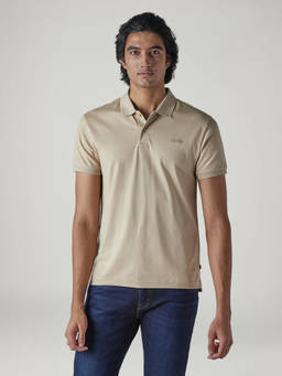 Levi's - Beige Solid Cotton Regular Fit Polo T-Shirt