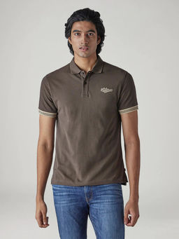 Levi's - Brown Solid Cotton Regular Fit Polo T-Shirt