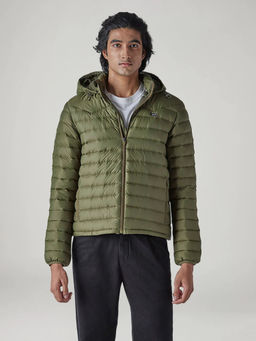 Levi's - Olive Self Design Polyamide Slim Fit Jacket