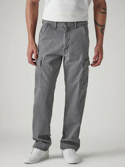 Levi's - Grey Solid Cotton Loose Fit Trouser