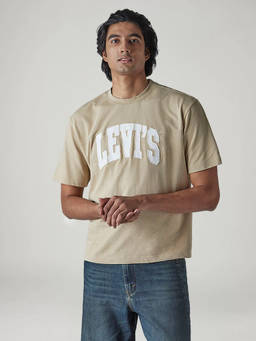 Levi's - Beige Solid Cotton Loose Fit T-Shirt