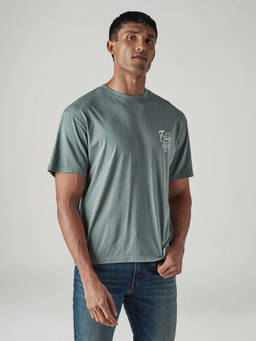 Levi's - Blue Solid Cotton Regular Fit T-Shirt