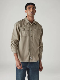 Levi's - Brown Solid Cotton Relaxed Fit Shirt