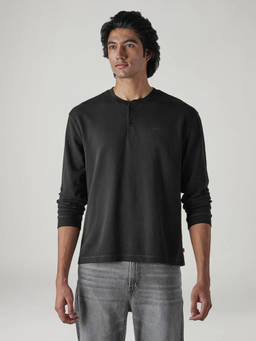 Levi's - Black Solid Cotton Blend Regular Fit T-Shirt