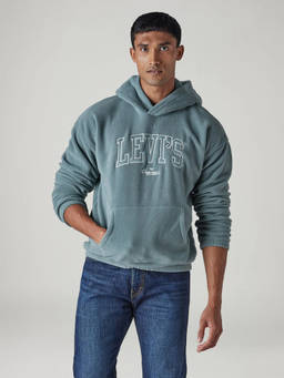 Levi's - Green Printed Polyester Loose Fit Hoodie