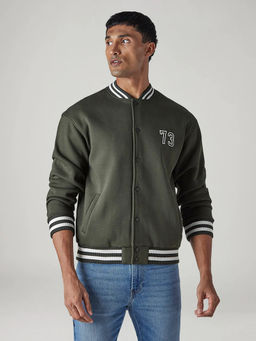 Levi's - Olive Solid Cotton Blend Regular Fit Jacket