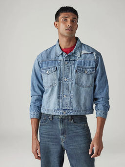 Levi's - Blue Solid Cotton Regular Fit Jacket