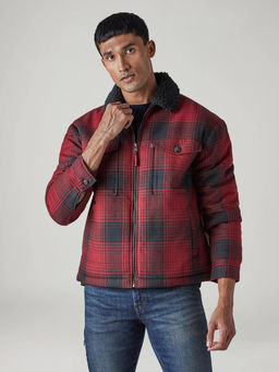 Levi's - Red Checks Polyester Regular Fit Jacket