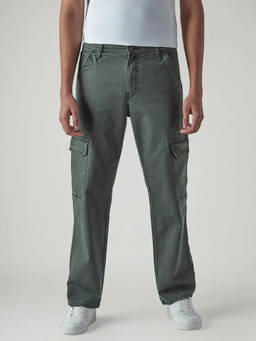 Levi's - Green Solid Cotton Loose Fit Trouser