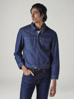 Levi's - Blue Solid Cotton Regular Fit Jacket