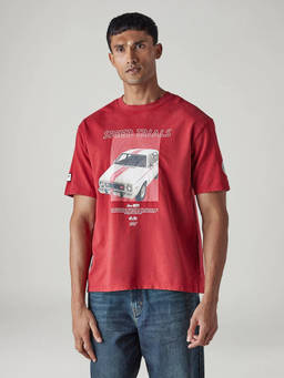 Levi's - Red Printed Cotton Regular Fit T-Shirt