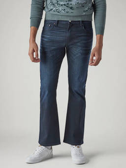 Levi's - Blue Solid Cotton Bootcut Fit Jeans