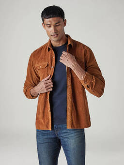 Levi's - Rust Solid Cotton Relaxed Fit Shirt