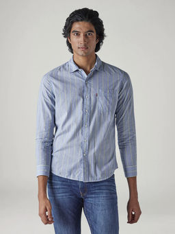 Levi's - Blue Stripes Cotton Slim Fit Shirt
