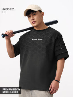 The Souled Store - Black Printed Pure Cotton Oversized Fit T-Shirt