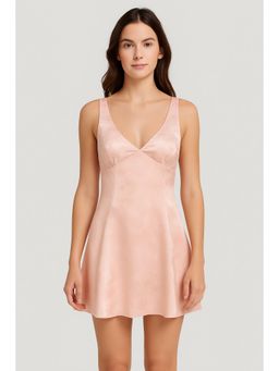Cider - Pink Satin Floral Print Tie Back Short Dress