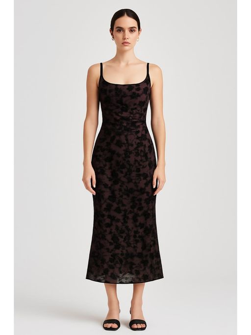knee length dresses for ladies Apple Cider Maxi Dress Brown main image 0
