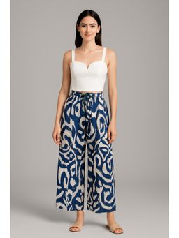Cider - Square Neck Solid Crop Tank Top with Abstract Knotted Wide Leg Trousers (Set of 2)