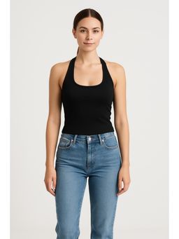 Cider - Cotton-blend Halter Neckline Solid Top