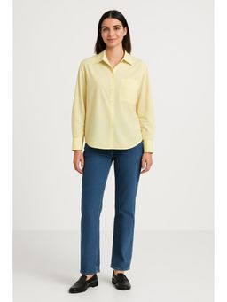 Cider - Cotton Collar Solid Long Sleeve Shirt