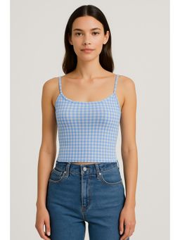 Cider - Round Neckline Gingham Cami Top