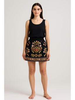 Cider - 100% Cotton Mid Rise Aztec Elastic Waist Skort