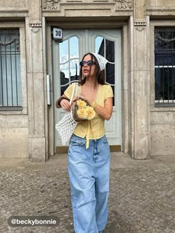 Cider - 100% Cotton V-neck Broderie Anglaise Bowknot Blouse