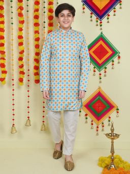 Jeetethnics - Boys Yellow Kurta Pyjama (Set of 2)