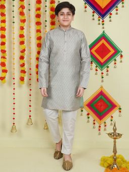 Jeetethnics - Boys Green Kurta Pyjama (Set of 2)