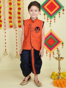 Jeetethnics - Boys Orange Kurta with Dhoti Pants (Set of 2)