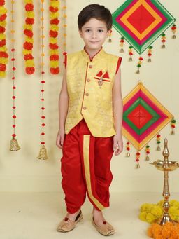 Jeetethnics - Boys Yellow Kurta with Dhoti Pants (Set of 2)