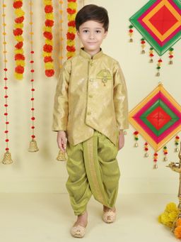Jeetethnics - Boys Green Kurta with Dhoti Pants (Set of 2)