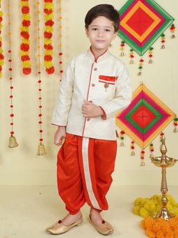 Jeetethnics - Boys Orange Kurta with Dhoti Pants (Set of 2)