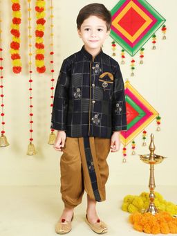 Jeetethnics - Boys Navy Blue Kurta with Dhoti Pants (Set of 2)