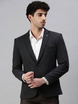 SHOWOFF - Men Solid Black Single Breasted Blazer