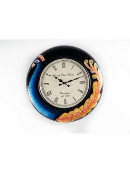 Vedas - C-Brinda Handpainted Wooden Wall Clock With Dial (Handpainting, 18 Inch)