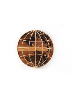 Vedas - C-Rylan Heritage Wooden Polished Wall Clock With Dial (Brown,Golden, 12 Inch)