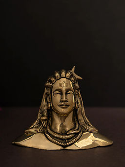 DecorTwist - Brass Handmade Adiyogi Mahadeva Shiva Idol Statue