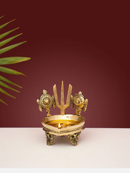 DecorTwist - Brass Shankh Chakra Namah Diya