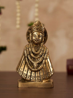 DecorTwist - Brass Lord Khatu Shyam Ji Idol Statue Decorative Showpiece