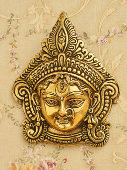 DecorTwist - Auspicious Brass Durga Wall Decor - Indian Goddess