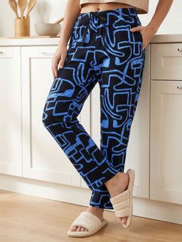 Bewakoof - Women's Navy Blue All Over Printed Pyjamas