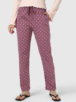 Bewakoof - Women's Mauve All Over Printed Pyjamas