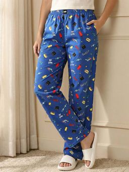 Bewakoof - Women's Nebulas Blue All Over Printed Pyjamas